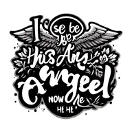 "I use to be his angel now he " Dad Memorial tattoo design idea