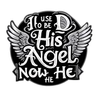 "I use to be his angel now he " Dad Memorial tattoo design idea