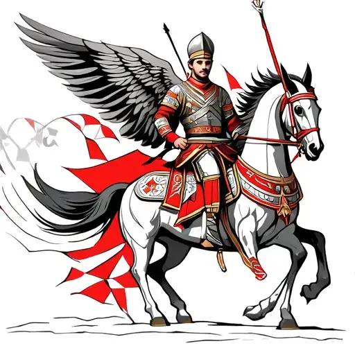 winged hussar and Belarus tattoo design idea