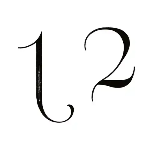 Design of Latin Amir and Fatima with numbers of 1, 2 tattoo design idea