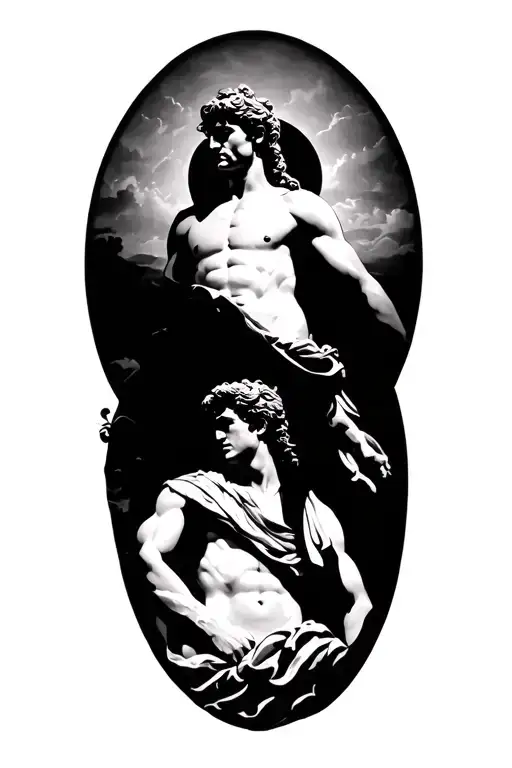Adonis and achilles tattoo design idea