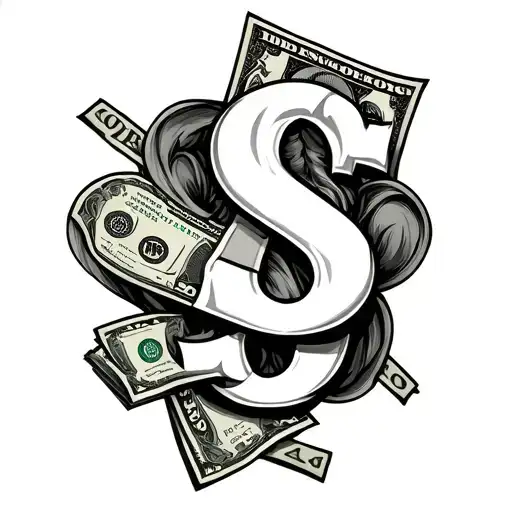 cash money only tattoo design idea