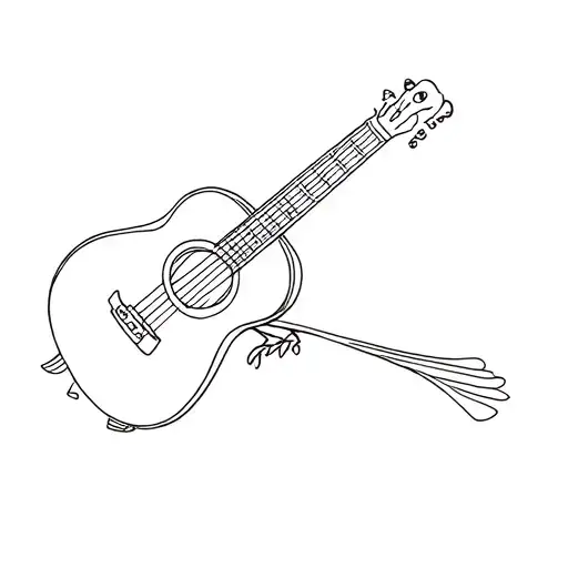 pigeon with guitar symbolising someone who passed away tattoo design idea