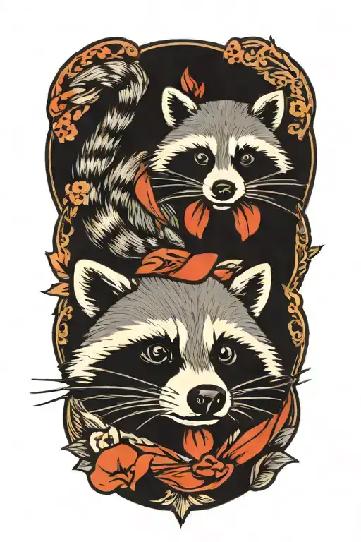 racoon tattoo design idea