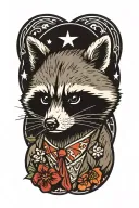 racoon tattoo design idea