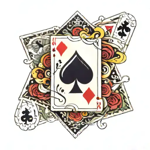 Cards, Royal Flush, Ace Spades, tattoo design idea