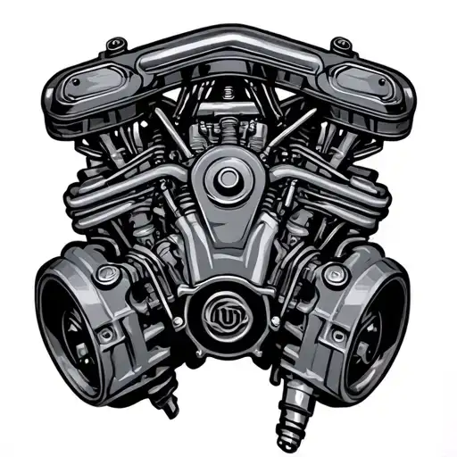 v8 engine tattoo design idea