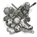 sports, hockey, soccer, love, life tattoo design idea