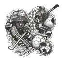 sports, hockey, soccer, love, life tattoo design idea