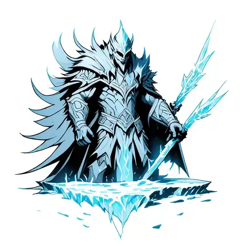 Lichking Frostmoune staying on Ice tattoo design idea