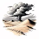 sand dunes thunder storm tattoo design idea