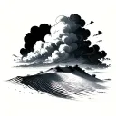 sand dunes thunder storm tattoo design idea