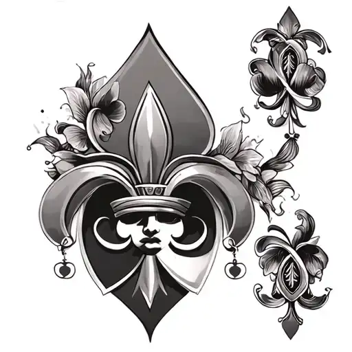 queen of spades flur de lis tattoo design idea