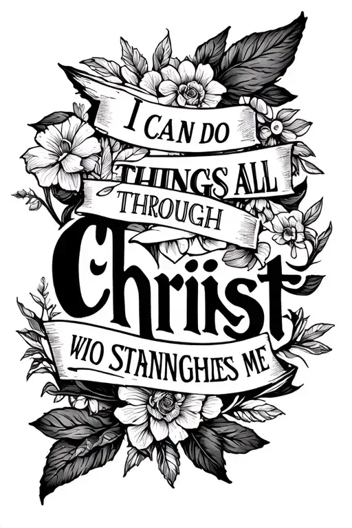 I can do all things through Christ who strengthens me tattoo design idea