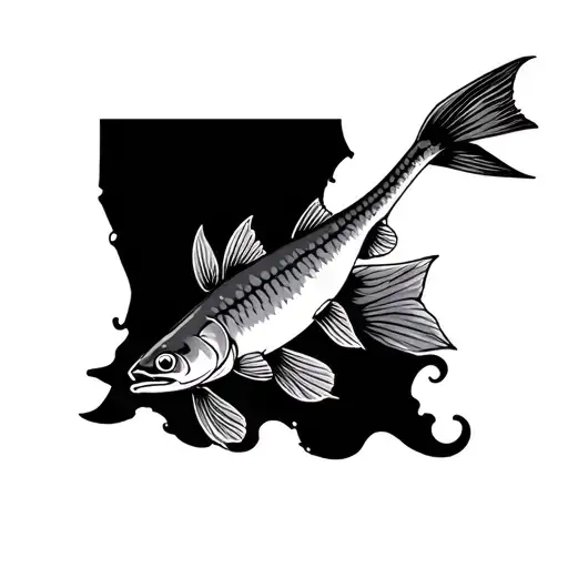 Louisiana fishing tattoo design idea