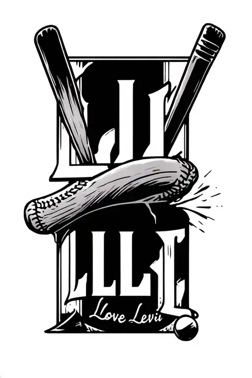 letters LLL meaning love like levi, small tattoo design, something baseball tattoo design idea