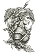 shield maiden tattoo design idea
