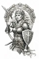 shield maiden tattoo design idea