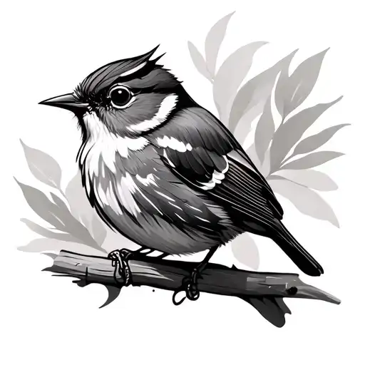 wren bird tattoo design idea