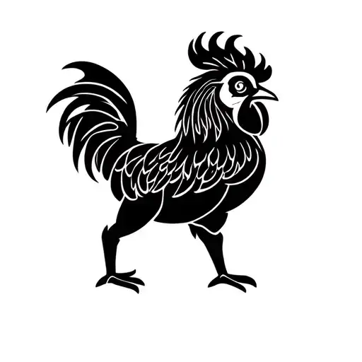 A Chinese monkey, ridding a rooster tattoo design idea