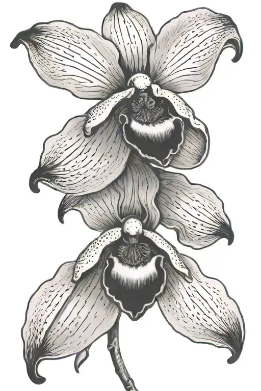lady slipper orchid flower tattoo tattoo design idea