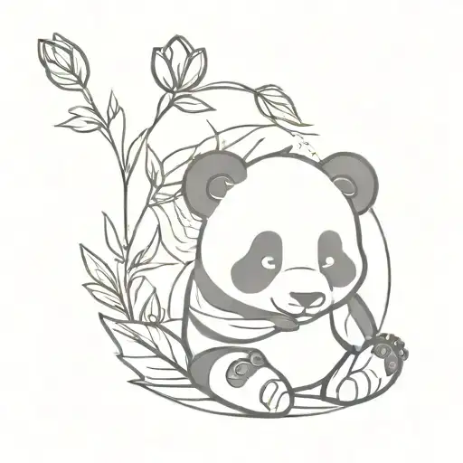 cute baby Panda tattoo design idea