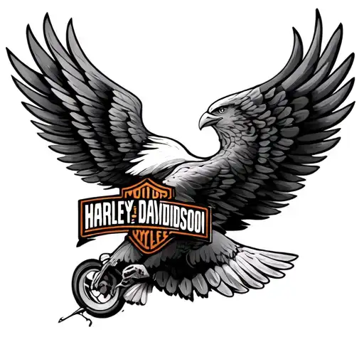 Harley Davidson eagle tattoo design idea