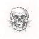 simple skull tattoo design idea