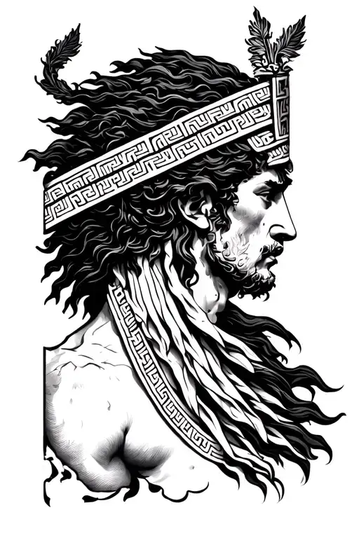 A tattoo inspired by the greek god Erebus to go on the back, ideally either side of the spine, minimalist tattoo design idea