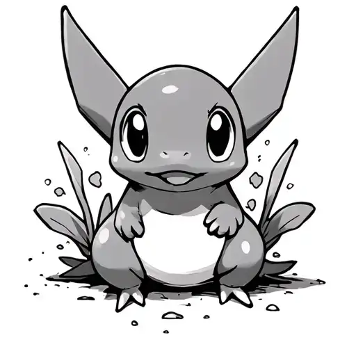 pokemon mudkip playing tattoo design idea