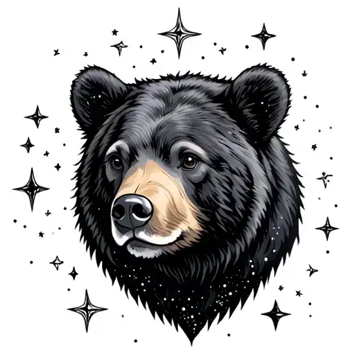 Ursa Major constellation with stars tattoo design idea
