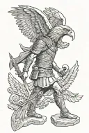 romans soldier and eagle tattoo design idea