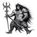 Gods Warrior tattoo design idea