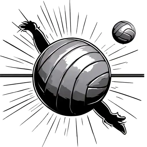 "practice the basics to perfect the skill" with a volleyball over tattoo design idea