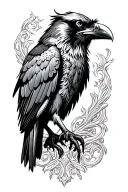 angry raven tattoo design idea