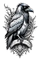 angry raven tattoo design idea