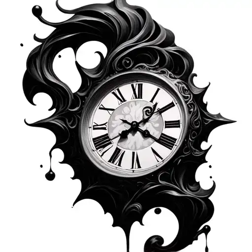 dali melting clock tattoo design idea