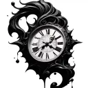 dali melting clock tattoo design idea