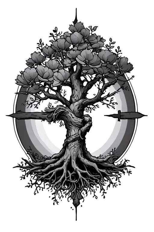 rooted in christ  tattoo design idea