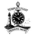 clock with text "TEMPUS FUGIT" above and "MEMENTO MORI" below and a lighthouse in the clock tattoo design idea