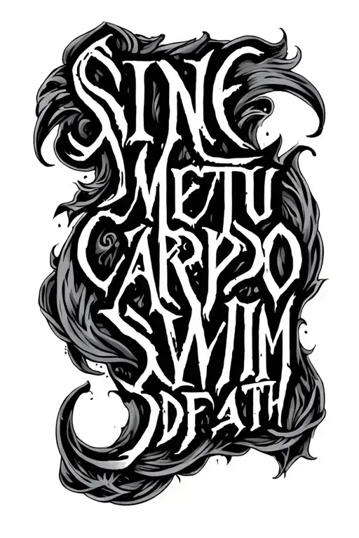 "Sine metu carpo swim" sine metu carpo of death tattoo design idea