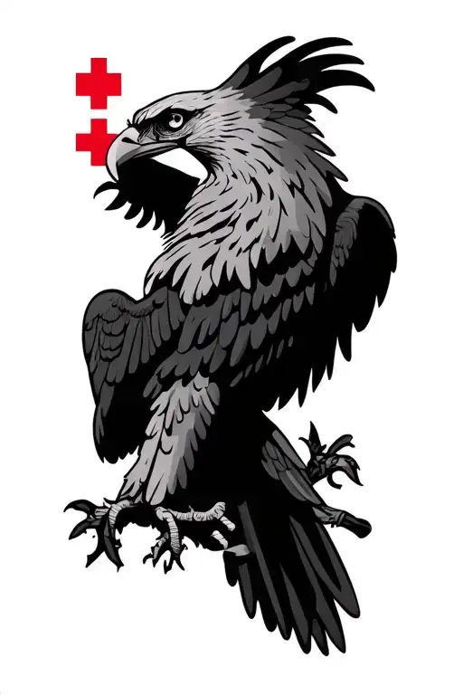 Albanian eagle Swiss landscapes Flag of Kosovo tattoo design idea