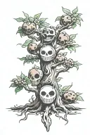 one piece devil fruit tree growing tattoo design idea