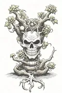 one piece devil fruit tree growing tattoo design idea