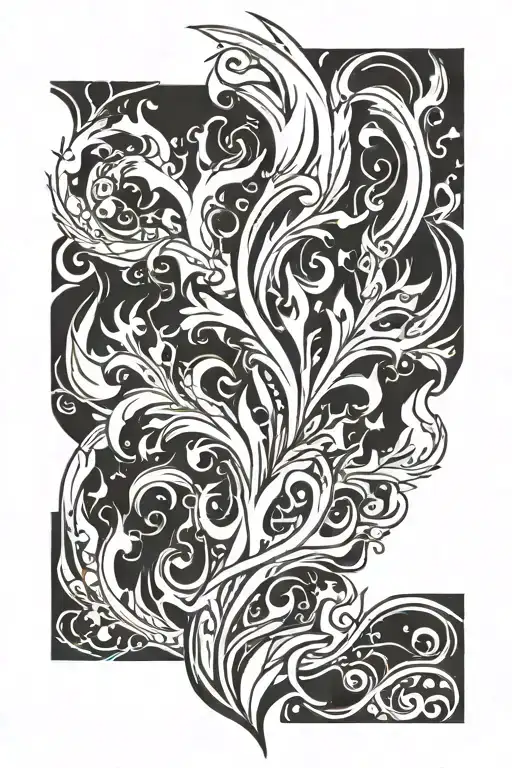 fire flames left arm sleeve inspired tattoo design idea
