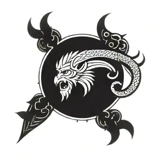 combine Viking with Chinese traditions for a throat tattoo  tattoo design idea