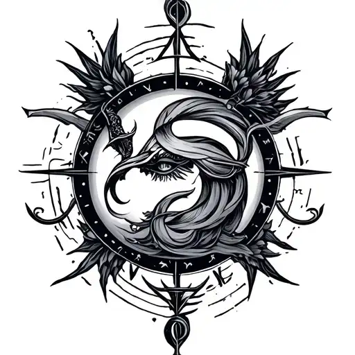 zodiac sign ophiuchus tattoo design idea