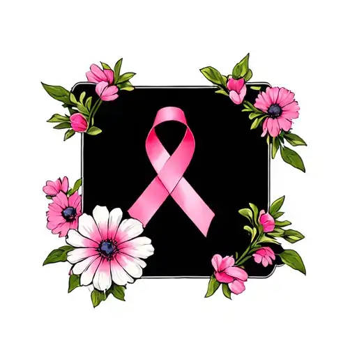 pink and white flowers that represents lung cancer tattoo design idea