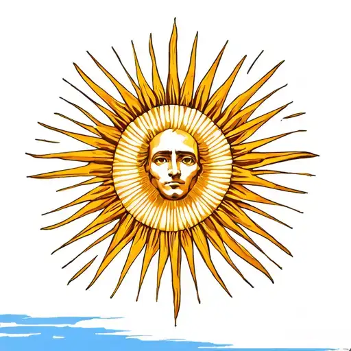 sun of the flag of argentina flag tattoo design idea