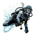 scuba diving tattoo design idea